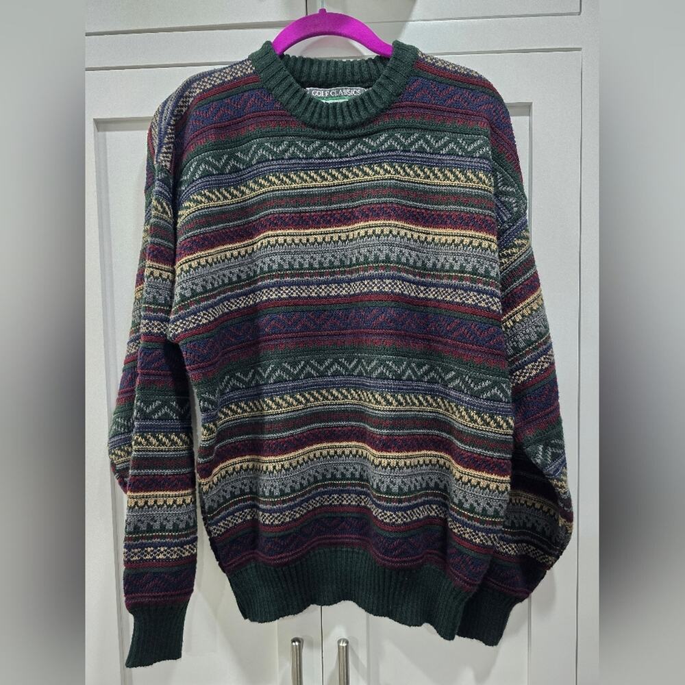 Vintage Munsingwear Golf Classics Fair Isle Sweater Mens Medium Made in Korea